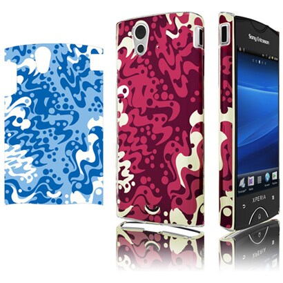 EPA04-001WCB [Xperia ray（エクスペリア　レイ）SO-03C用クリアケース+グラフィックアートシート2枚　ウェーブ・カモ（B）]