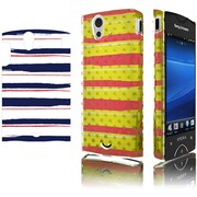 EPA04-001MB [Xperia ray（エクスペリア　レイ）SO-03C用Dropクリアケース+グラフィックアートシート2枚　マリン・ボーダー]