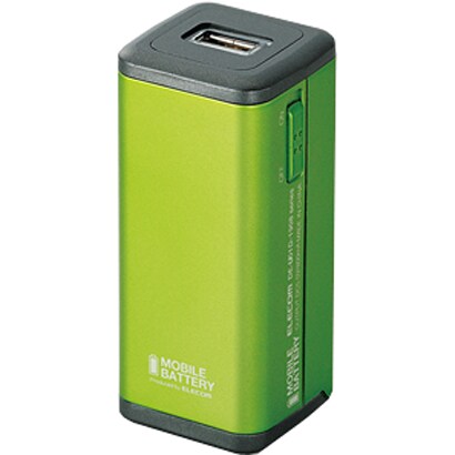 スマートフォン用充電器 単三 USB出力：1ポート 最大：0.8A グリーン DE-U01D-1908GN