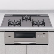 ビルトインコンロ 天板75cm ガラストップ ブラックミラー 水無し両面焼きグリル 都市ガス用 HR-BP3BR-G7BS