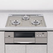 ビルトインコンロ 天板60cm ガラストップ プラチナシルバー 水無し両面焼きグリル 都市ガス用 HR-BP3BR-X6SS