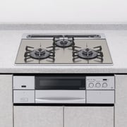ビルトインコンロ 天板60cm ガラストップ シルバーミラー 水無し両面焼きグリル 都市ガス用 HR-BH3BR-G6SS