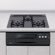 ビルトインコンロ 天板60cm ガラストップ ブラック 水無し両面焼きグリル 都市ガス用 HR-BH3BR-G6BB