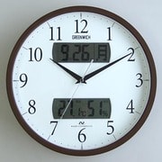 電波掛時計(デジタルカレンダー・温湿度計付き) MJU823BR 97146