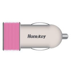 5V/2A DC用USB充電器 12V/24V対応 白・ピンク HK-DC001UJWP