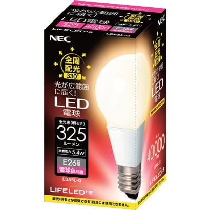 LED電球 E26口金 電球色相当 325lm LIFELED’S LDA5L-G