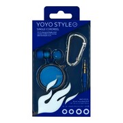 カラビナ付片巻取りイヤホン ブルー MHPSR3BL