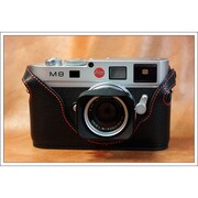 LUXE CASE ラックスケース　ライカM9用レザーケース(ブラック/レッドステッチ)