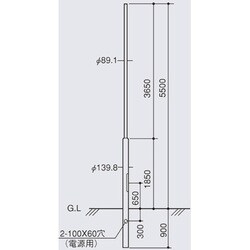 ヨドバシ Com パナソニック Panasonic Yd5580k 埋込式 ポール 街路灯 道路灯用 Fタイプ 5 5m 通販 全品無料配達