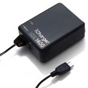 スマートフォン対応 1400mAh リチウムポリマー内蔵AC充電器 ブラック RX-LBAC14MBK
