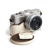 ベージュ EPL3用カメラケース ネックストラップ付 ベージュ