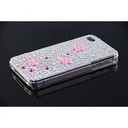 Ri4-BC008 [Brilliant Case for iPhone4/4S ピンクフラワー シルバー]