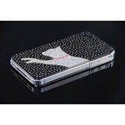 Ri4-BC017 [Brilliant Case for iPhone4/4S 銀猫Jump ブラック]