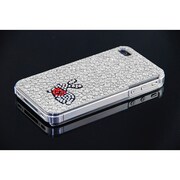 Ri4-BC022 [Brilliant Case for iPhone4/4S 黒ウサギハート シルバー]