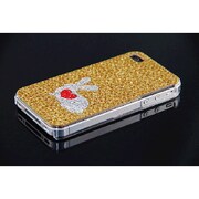 Ri4-BC023 [Brilliant Case for iPhone4/4S 銀ウサギハート ゴールド]