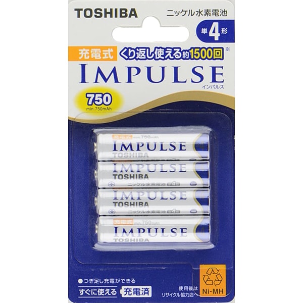 IMPULSE インパルス ニッケル水素電池 単4形 4本 TNH-4A 4P