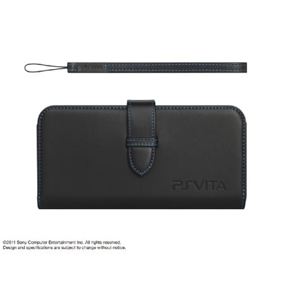 本革ケース&ストラップ (ブラック) PCHJ-15009 [PS Vita用]