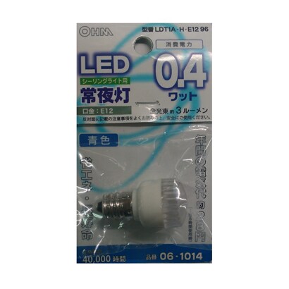 LED電球 E12口金 青色 LDT1A-H-E12