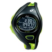 ASICS RUNNING WATCH (アシックスランニングウオッチ) AR03 REGULAR for Challenge Racer (レギュラーフォーチャレンジレーサー) ブラック/グリーン CQAR0308