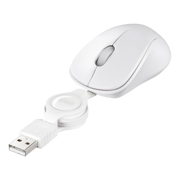 ケーブル巻取り光学式マウス ホワイト MA-MA6W