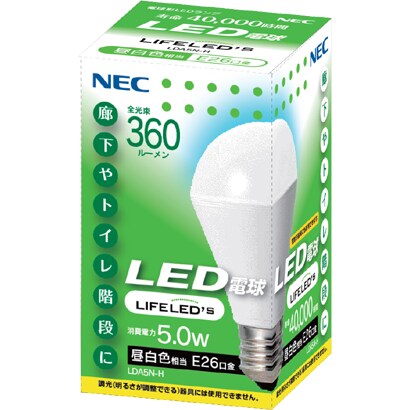 LED電球 E26口金 昼白色相当 360lm LIFELED’S LDA5N-H