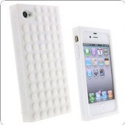 iPhone4/4S ブロックシリコンケース ホワイト [iPhone4S/4ケース]