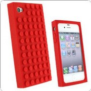 iPhone4/4Sブロックシリコンケース レッド [iPhone4S/4ケース]