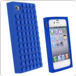 iPhone4/4Sブロックシリコンケース ブルー [iPhone4S/4ケース]