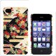iPhone4/4S着物ケース 華山水 黒赤 [iPhone4S/4ケース]