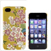 iPhone4/4S着物ケース しだれ桜 黄 [iPhone4S/4ケース]