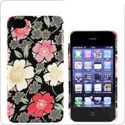 iPhone4/4S着物ケース なでしこ桜 黒 [iPhone4S/4ケース]
