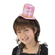 ジョークグッズ バースデー カチューシャ シルクハットピンク [パーティグッズ]