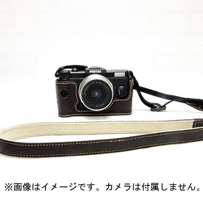 for PENTAX Q ダークブラウン SF-Q-003 本革速写ケースwithストラップ