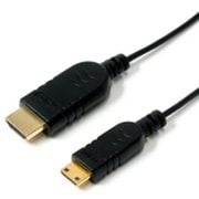 HDMI-ミニHDMIケーブル 2.0m ブラック ウルトラスリムタイプ ハイスピード イーサネット対応 3D映像対応 HDM-HEUC20/BK