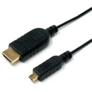 HDMI-マイクロHDMIケーブル 2.0m ブラック ウルトラスリムタイプ ハイスピード イーサネット対応 3D映像対応 HDM-HEUD20/BK