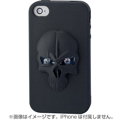 aglowDESIGN iPhone4/4S用 スカルシリコンケース ブラック