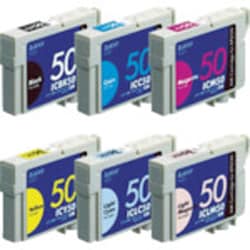 互換インクカートリッジ エプソン IC6CL50 6色パック（ブラック/シアン/マゼンタ/イエロー/ライトシアン/ライトマゼンタ） 染料 PLE-E506P-N2