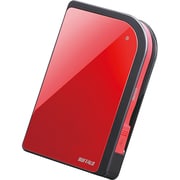 USB2.0接続 ポータブルハードディスク 耐衝撃ボディー 快適つやピタガード 500GB ルビーレッド HD-PXT500U2-RDJ
