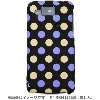 IFIS13PDOT-BKPR [AQUOS PHONE IS13SH用 iFeather 005 fashion Graphic Pattern Print Case（アイフェザー ファッショングラフィックパターンプリントケース） ドットブラックパープル]