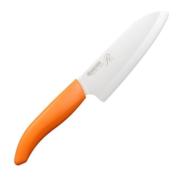 三徳包丁 ファインシリーズ セラミックナイフ 14cm 漂白 除菌 無料研ぎ直し券付 オレンジ FKR-140X-OR