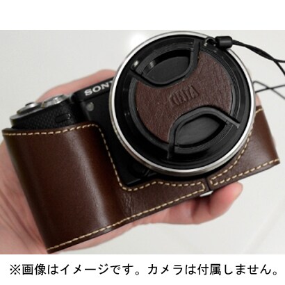 本革速写ケースwithレンズキャップ(for NEX-5N)  ダークブラウン CSJ-NEX5N-13