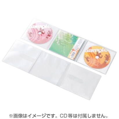 CD用スリム収納ソフトケース 2枚収納 ホワイト 10枚入 CCD-DP2C10WH
