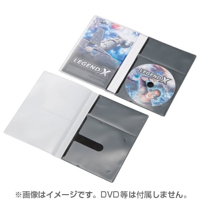 DVD用スリム収納ソフトケース 1枚収納 ブラック 10枚入 CCD-DPD10BK
