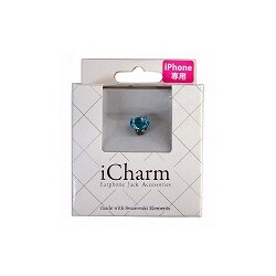 ICH-EJA-JEBL [スワロフスキーイヤホンジャックアクセサリー ジュエリー iPhone4S/4用 ブルー]