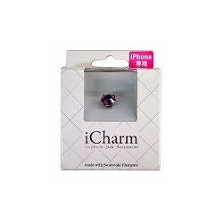 ICH-EJA-JEPP [スワロフスキーイヤホンジャックアクセサリー ジュエリー iPhone4S/4用 パープル]