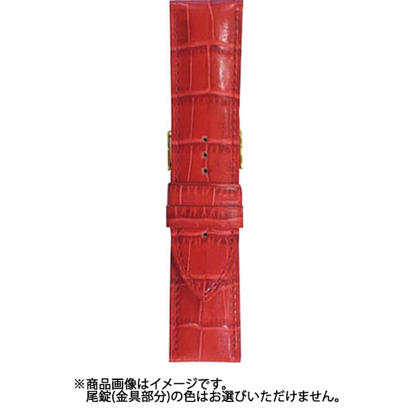 BK111R-U [時計バンド ヴィヴィッド&ベーシック カーフ型押し ウェルダー レッド 22mm]