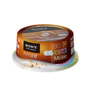 音楽用CD-R 80分 インクジェットプリンタ対応 パステルカラーレーベル 30枚 30CRM80HPXP