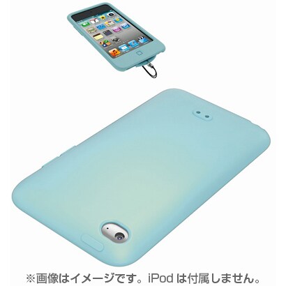 第4世代iPod touch専用 光るシリコンケース 液晶保護フィルム付 ブルー BSIP4TCSLBL