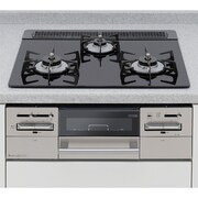 ビルトインコンロ 天板60cm ガラストップ ブラック 水無し両面焼きグリル 左強火力 都市ガス用 RN-BH3CR-G6BSL