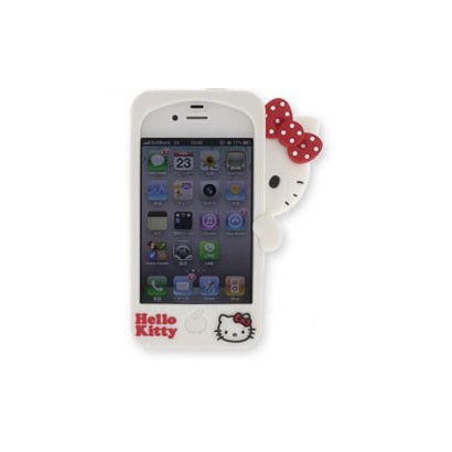 iPhone 4/iPhone 4S専用 シリコンケース [かくれんぼキティー ホワイト]